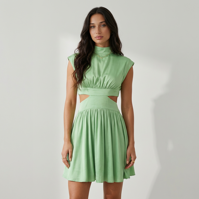 Alessandra Vestido Mini Abertura