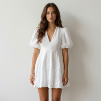 Sofía Vestido Mini Branco Bordado
