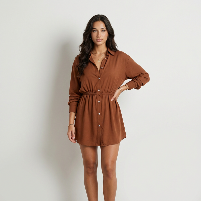 Gabriela Vestido Camisero Satinado
