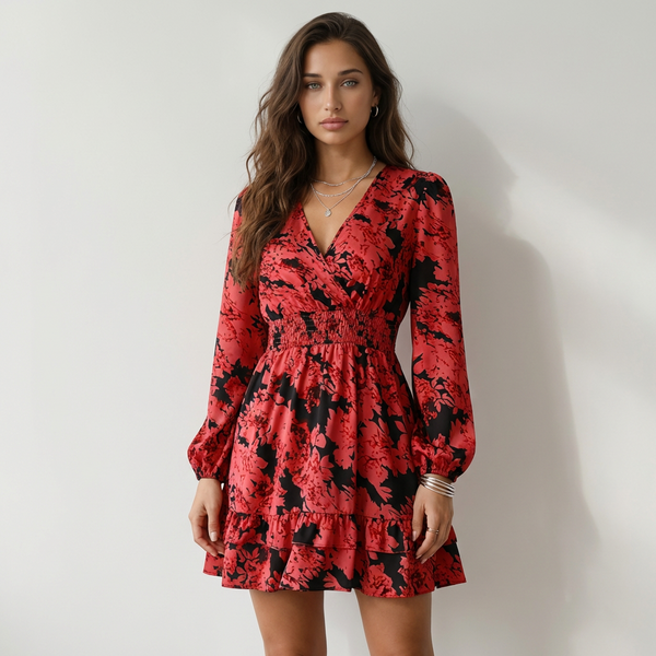 Vestido Valeria Floral com Volantes