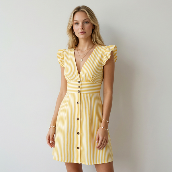 Vestido Marina Riscas Botões